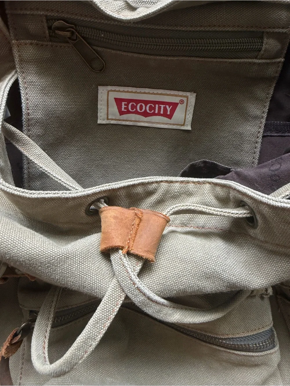 Vintage Canvas Backpack Leather Rucksack Knapsack Tote Satch